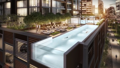 Plot 445 Pool and Entrances