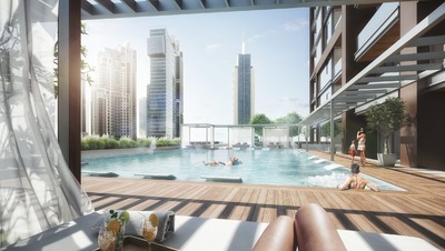 Plot 445 Pool and Entrances