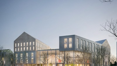 Verwaltunggebäude Sparkasse mit Wohnbebauung und Quartiersplatz Marburg